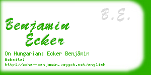 benjamin ecker business card