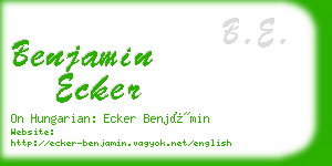 benjamin ecker business card